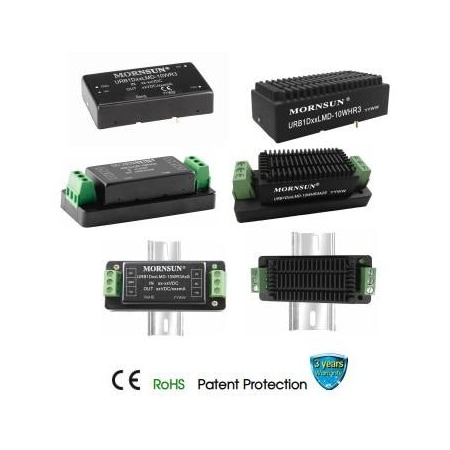 Mornsun 10W isolated DC/DC converter with Ultra-wide Input and Regulated Single Output URB1D03LMD-10WR3