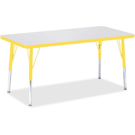 Jonti-Craft Berries Rectangle Activity Table, 24 in. x 48 in., E-height, Freckled Gray/Yellow/Gray 6403JCE007