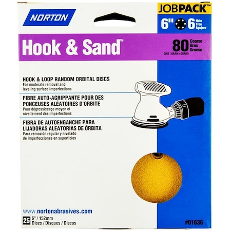 Norton Abrasives Sand Disc 80G 6" 25Pk 07660701636