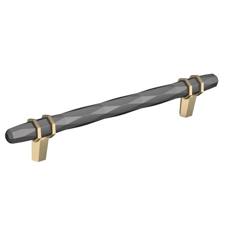 Amerock London 6-5/16 in 160 mm Center-to-Center Black Chrome/Golden Champagne Cabinet Pull BP36650BCRBBZ