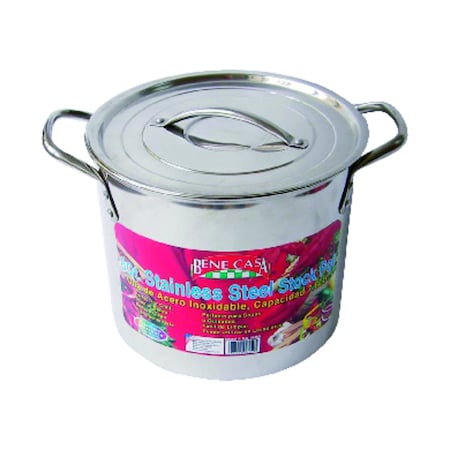 Bene Casa Stainless Steel Stock Pot 8.38 in. 8 qt Silver BC-16450