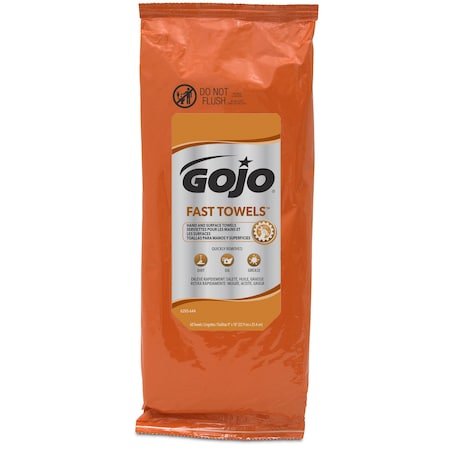 Gojo Wet Towels, Citrus, 10 in Length, 9 in Width, PK6 6285-06