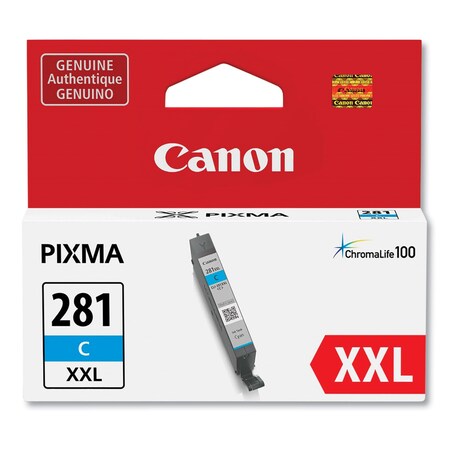 Canon 1980C001 (CLI-281XXL) ChromaLife100 Ink, Cyan 1980C001