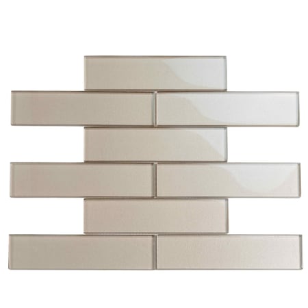 Apollo Tile Fossil Gray 11.8 in x 11.8 in Glass Glossy Floor and Wall Mosaic Tile 4.83 sqft/case, 5PK APLC8803A