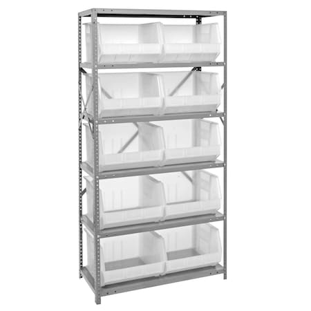 Quantum Storage Systems 6 SHELF UNIT W/10 BINS CLEAR QSBU-270CL
