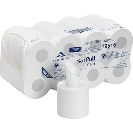 Georgia-Pacific SofPull, Center Pull, 2 Ply, 500 Sheets, White, 16 PK 19516
