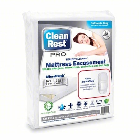 Cleanrest Mattress/Box Spring Protector, 72"W, White 845168001748