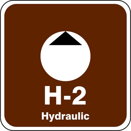 Accuform Energy Source ID Tag, H-2 Hydraulic, 2.5" X 2.5", Adhesive Dura-Poly, 5/PK TDK502XVM
