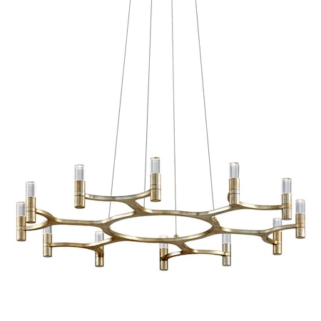 Corbett Lighting Nexus 12 Light Chandelier 38 In. Warm Silver Leaf 258-012-WSL