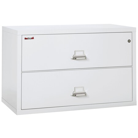 Fireking 2 Drawer, 1 Hr Fire & Impact Rated, 44" Wide Lateral Arctic White 2-4422-CAW