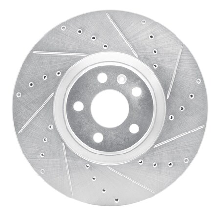 Dynamic Friction Co DFC Brake Rotor - Drilled and Slotted - Silver 631-27051R