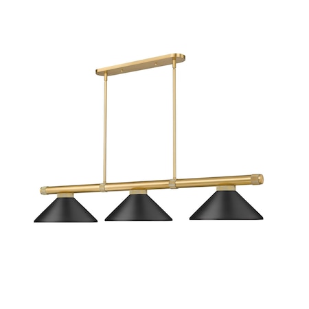 Z-Lite Vanguard Rubbed Brass 3 Light Billiard 3050-3RB-MMB