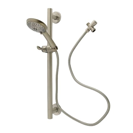 Kingston Brass Shower System with Slide/Grab Bar and Hand Shower, Brushed Nickel KAK1548D