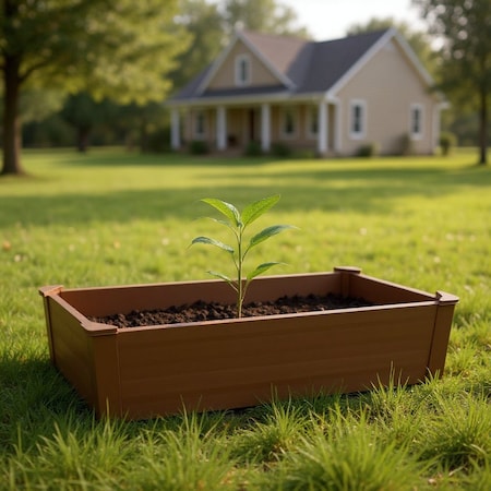 Homeroots 44" X 22" Brown Heavy Duty Plastic Rectangular Raised Garden Bed 654146