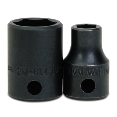 Williams 3/8" Drive Impact Socket Black Industrial, 3/8" D, 6Pt, 8mm JHW2M-608