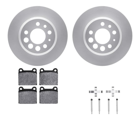 Dynamic Friction Co DFC GEOSPEC Coated Rotors with 5000 Brake Pads - Ceramic and Hardware 4512-27059