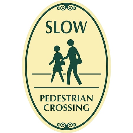 Lyle Slow Pedestrian Crossing (with Graphic), 12x18, High Intensity Prismatic, Tan G-2516-HI_12x18