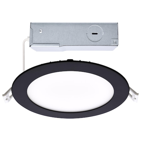 Satco 12 Watt LED Direct Wire Downlight 6-Inch CCT Selectable Round Remote Driver Black Finish S11875R1
