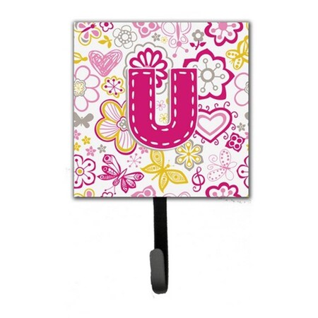 Carolines Treasures Letter U Flowers And Butterflies Pink Leash and Key Holder CJ2005-USH4