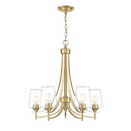 Z-Lite Joliet Burnished Brass 5 Light Chandelier 473-5BBR
