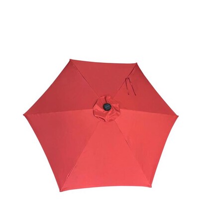 Living Accents Solar LED 9 ft. Tiltable Red Market Umbrella YQ103BK-BRD