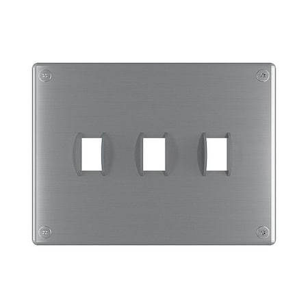 Legrand Wall Plate, 7.34" W, Stainless Steel WSP63S1PS