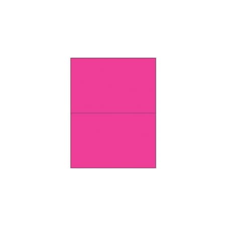 Bubblefast 8 1/2 x 5 1/2'' Fluorescent Pink Removable Rectangle Laser Labels-2 Labels per Sheet BFLL415PK