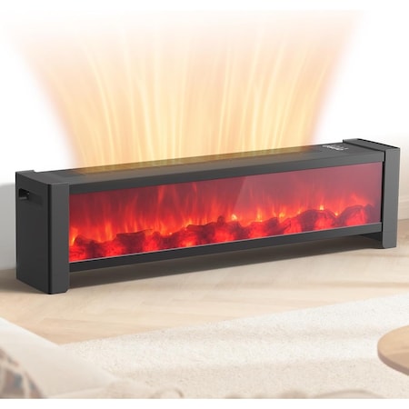 Edendirect 1500W Electric Fireplace Heater with Adjustable Thermostat, Timer & Remote Control ZR-DL16F