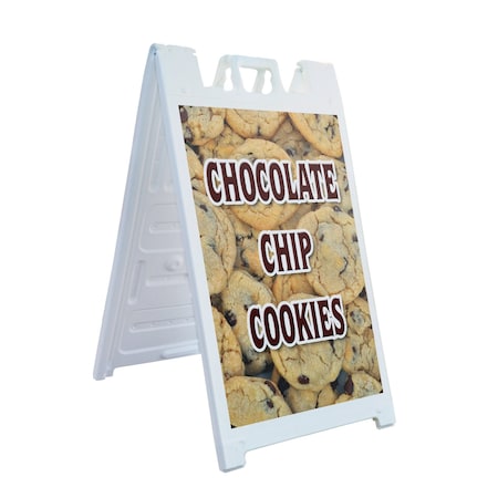 Signmission Chocolate Chip Cookies, A-Frame & 2 Decals Installed, Heavy-Duty Plastic Frame SBHD-D-2436-Chocolate Chip Cookies
