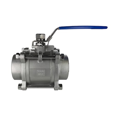 Discover 2-1/2 in. Stainless Steel 3 Piece Ball Valve Socket Weld Ends 102670