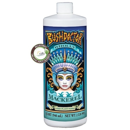 Bush Doctor Wholly Mackerel 791307 Fish Fertilizer, 1 qt, Liquid, 3-1-0 N-P-K Ratio WMQT