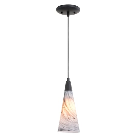 Vaxcel Milano LED Compatible Matte Black Transitional Mini Pendant Ceiling Light Multi Color Art Glass P0409