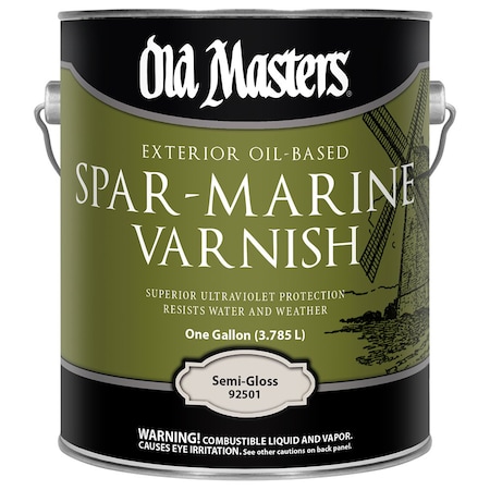 Old Masters Gal Clear Spar-Marine Varnish Oil-Based Exterior Coating, Semi-Gloss 92501