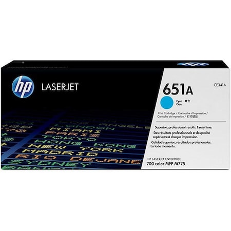 Hp 651A Cyan Original LaserJet Toner Cartridge for US Government, 16,000 Yield CE341AG