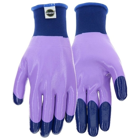 Miracle-Gro MG30856WML Breathable, MultiPurpose Work Gloves, Women's, ML, Elastic Knit Cuff, Purple MG30856/WML