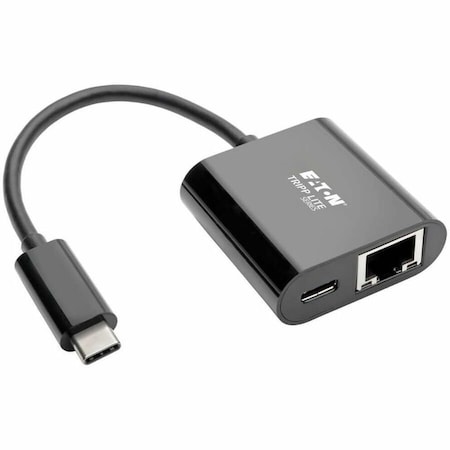 Tripp Lite series USB-C to Gigabit Network Adapter with USB-C PD Charging - Thunderbolt 3, Black U436-06N-GB-C