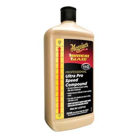 Meguiars Mirror Glaze Heavy-Cut Ultra Pro Speed Compound, 32 oz Bottle, High Gloss White, Liquid M11032