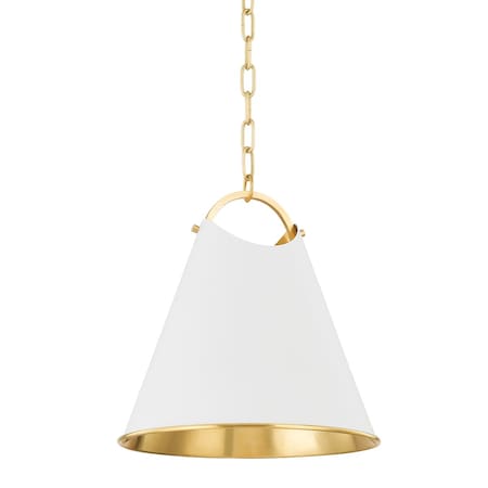 Hudson Valley Lighting Burnbay 1 Light Pendant 13.75 In. Aged Brass 6214-AGB/SWH