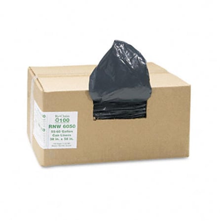 Earthsense Commercial Can Liners 5560 gal 1.25mil 38 x 58 Black 100/Carton, 100PK RNW6050