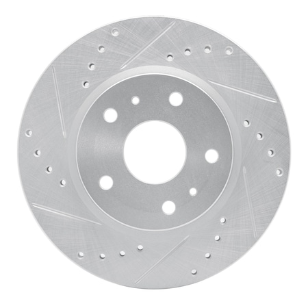 Dynamic Friction Co DFC Brake Rotor - Drilled and Slotted - Silver 631-01004L