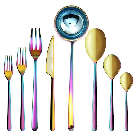 Mepra Linea Flatware Set - 43 Pieces - Rainbow 109922043
