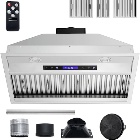 Vevor Built-in Range Hood Insert Vent Hood 900CFM 30in Touch and Remote Control E70-30-SS