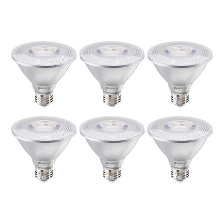 Bulbrite 75-Watt Equivalent Dimmable Flood PAR30SN Medium E26 LED Light Bulb, 2700K, 6PK 861768