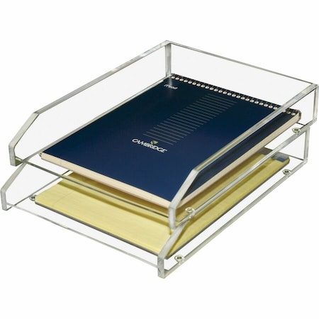Kantek AD15 Double Letter Tray Two-Tier Acrylic Clear AD15