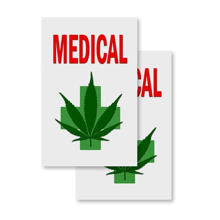 Signmission Medical Cannabis Dispensary, Vinyl Decals Only 24 Inch x 36 Inch, Vinyl Decal, 2PK DSB-2436-2PACK-MedicalCannabisDispensary