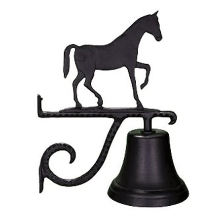 Swivel Cast Bell With Satin Black Gaited Horse Ornament SW659092