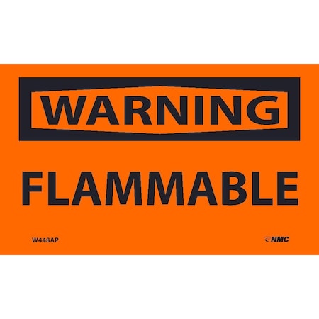 Nmc Warning Flammable Label, Pk5 W448AP