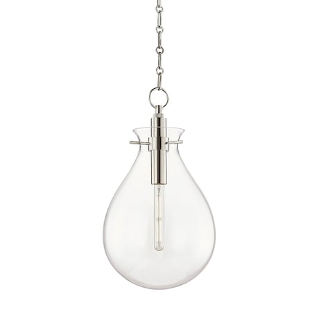 Hudson Valley Lighting Becki Owens X Ivy 1 Light Pendant 12.5 In. Polished Nickel BKO102-PN