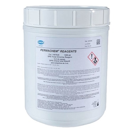 Hach DPD Total Chlorine Reagent, 5 mL, PK1000 1407628