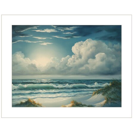 Homeroots Moon Glow 1 White Framed Print Wall Art 404923